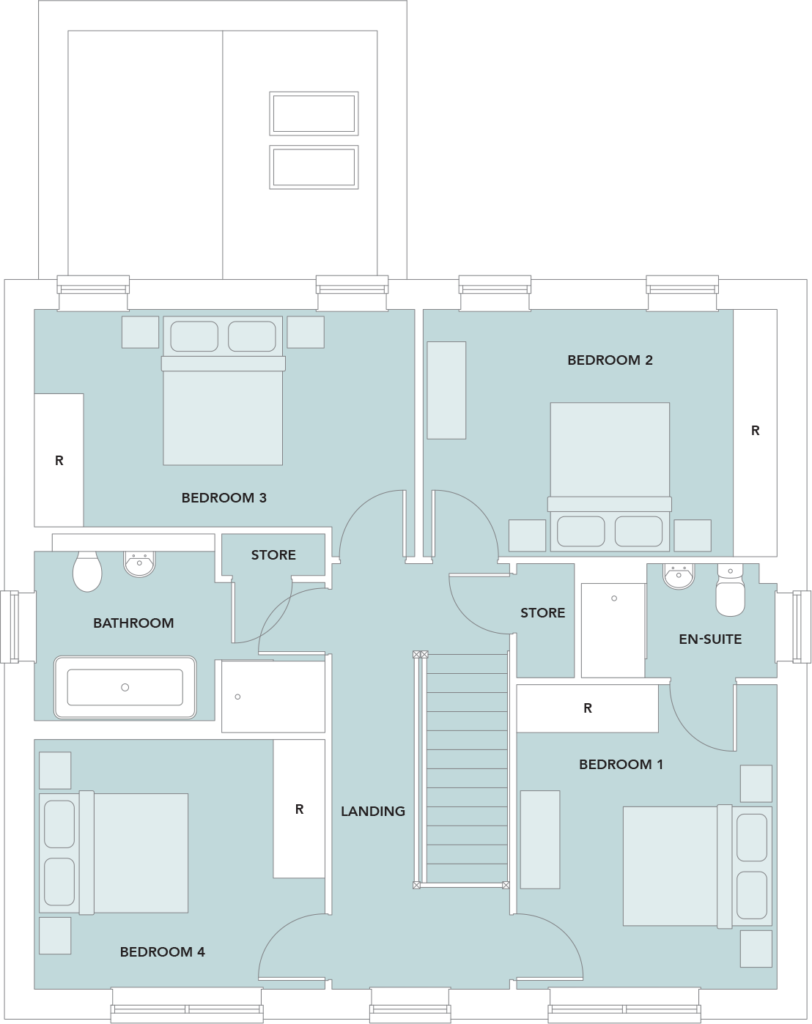 The Barrasford, The Steadings, New Build Homes in Alnwick, First Floor Plan