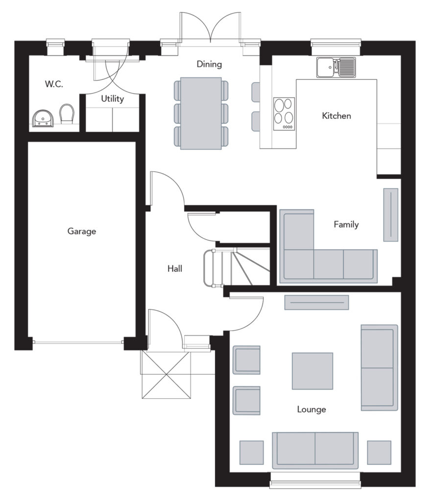 The Horton, Rennington Meadow, New Build Home East Rainton, Ground Floor Plan