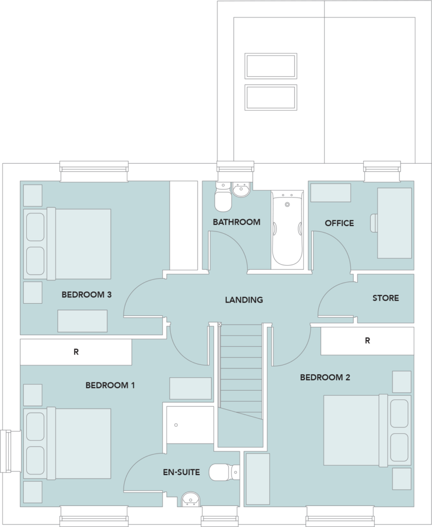 The Leighton, The Steadings, New Build Homes in Alnwick, First Floor Plan