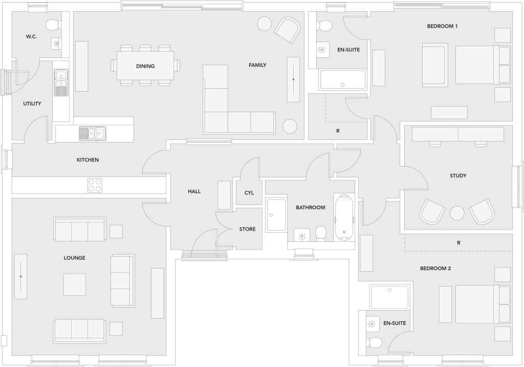 The Wood Floor Plan, Luxury New Build Home Alnwick Northumberland