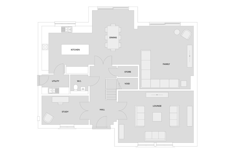 The Gilligan Ground Floor Plan, Fairways Alnwick