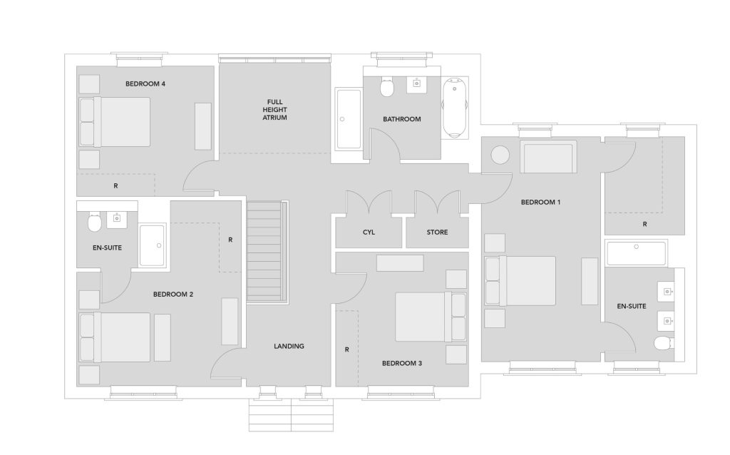 The Greenside First Floor Plan, Fairways Alnwick