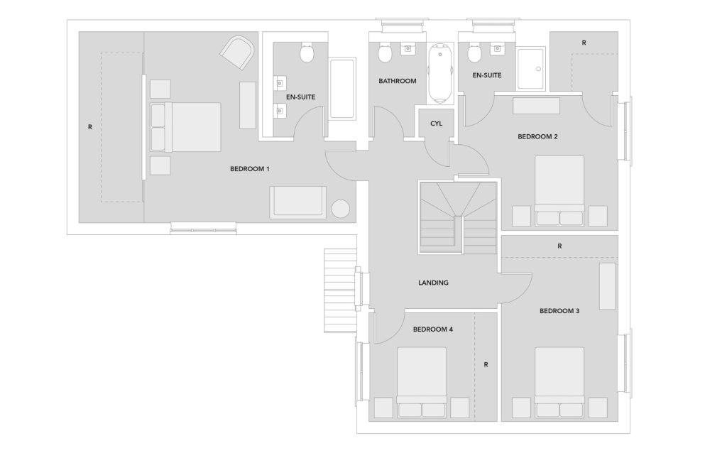 The Stableford First Floor Plan, Fairways Alnwick