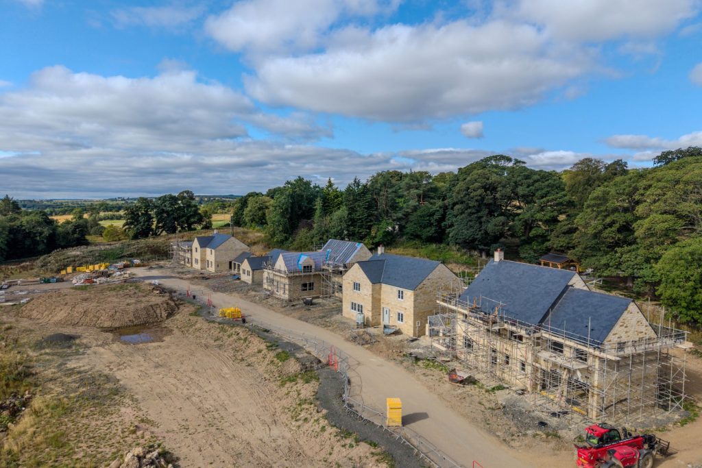 Luxury new build homes in Alnwick - Fairways - aerial