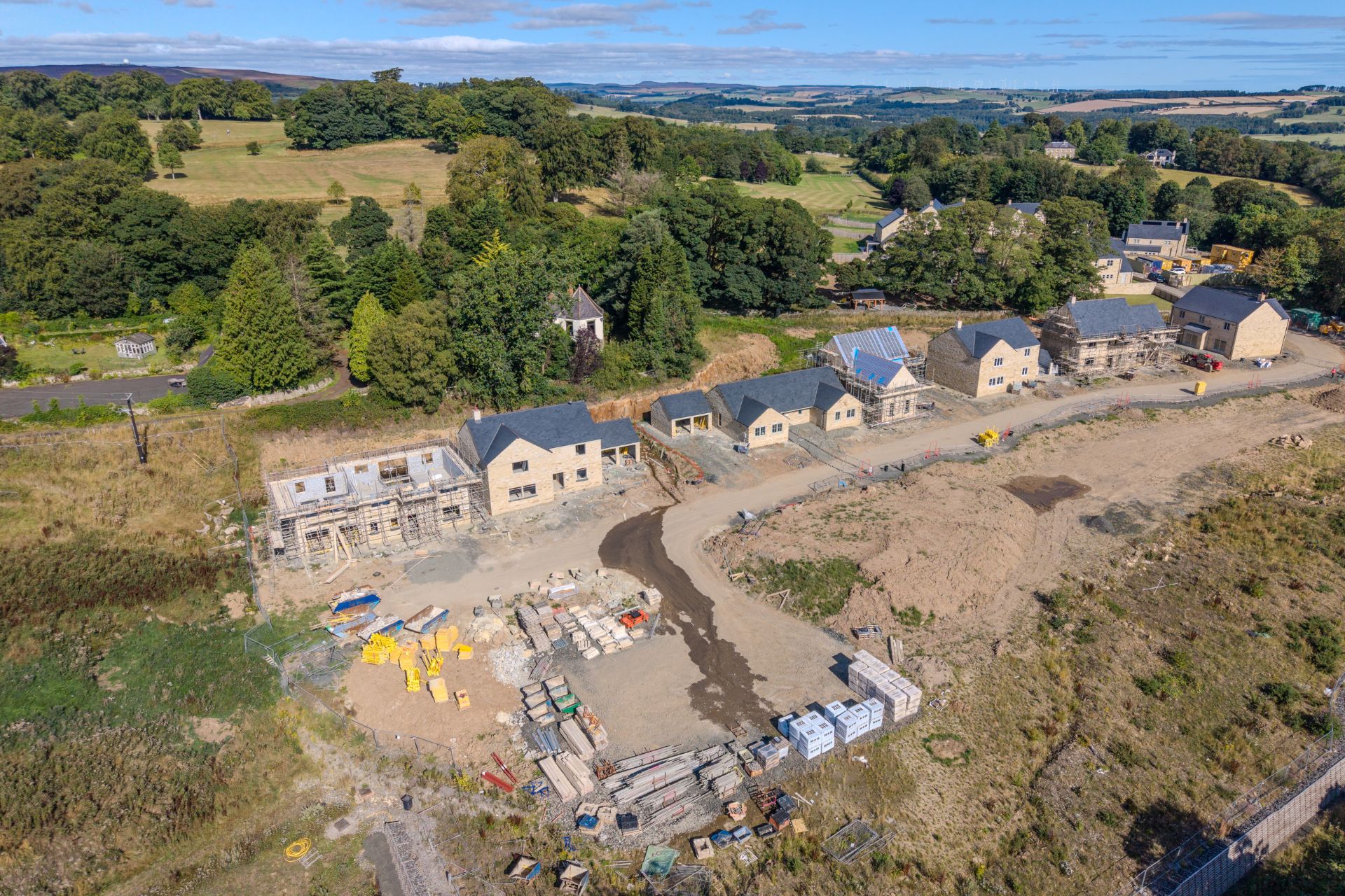 Luxury new build homes in Alnwick - Fairways - aerial